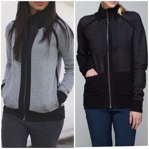 Lululemon Post Savasana REVERSIBLE Jacket in Black & Heathered Grey - Womens 10